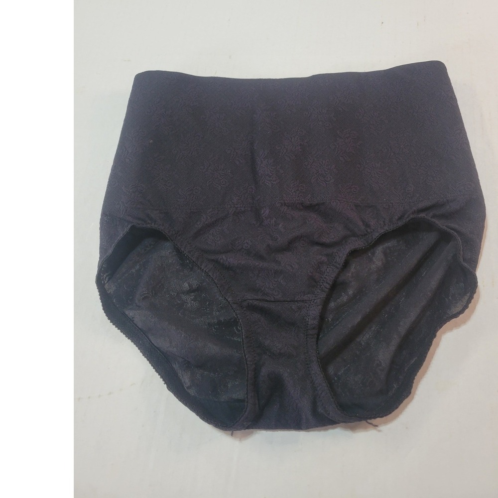 Nancy Ganz Body Black Floral Mesh High Waisted Shapewear Briefs XL